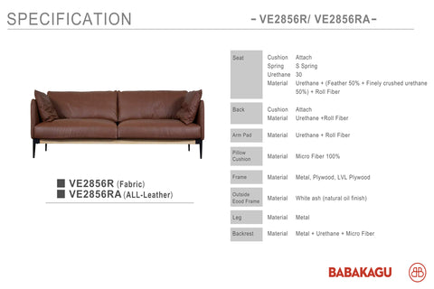 Ottoman trong nhà Babakagu VE2856A, sofa Da bò cao cấp, sofa Nhật