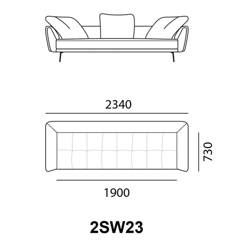 Sofa băng trong nhà Babakagu VE2932, sofa Da bò cao cấp, sofa Nhật