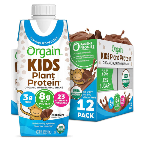 Sữa hữu cơ ORGAIN Kids Plant Protein vị Chocolate - thùng 12 hộp 237ml