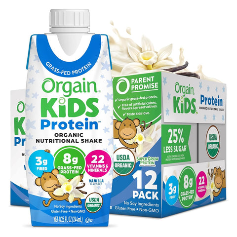 Sữa hữu cơ ORGAIN Kids Protein vị Vani - thùng 12 hộp 244ml