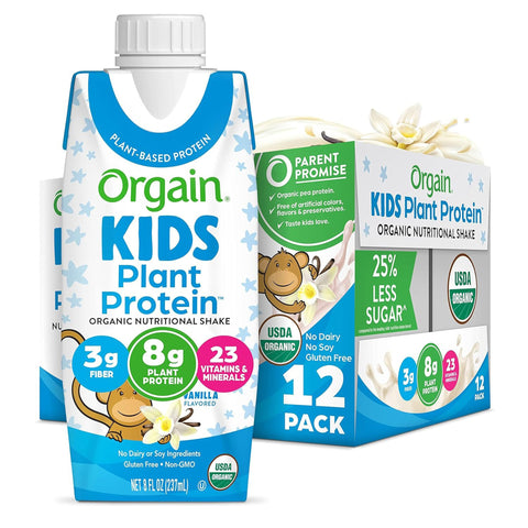 Sữa hữu cơ ORGAIN Kids Plant Protein vị Vani - thùng 12 hộp 237ml