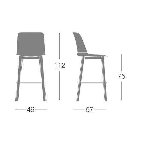 Ghế bar, ghế quầy bar TO-BE / chân gỗ