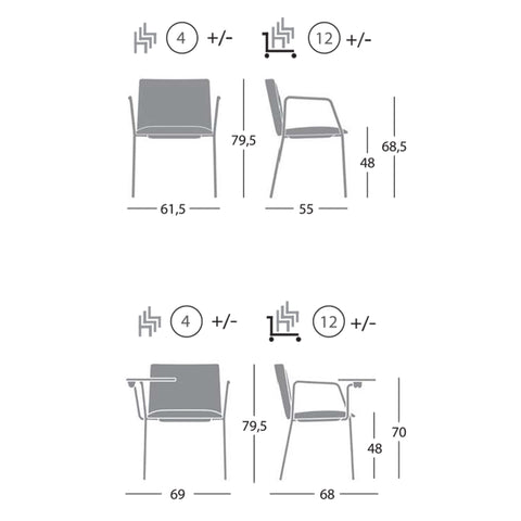 Ghế trong nhà STAMP / 4 chân với tay ống tròn - Cty CP TM TAG ghế ăn #