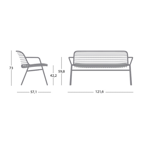 Ghế armchair ngoài trời, ghế thư giãn ngoài trời, ghế bench ngoài trời To-be