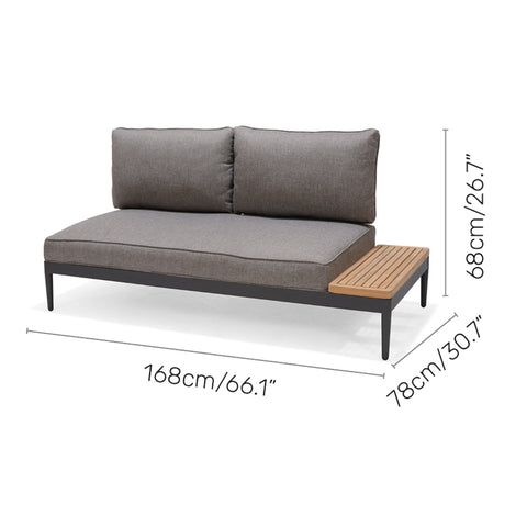 Bộ ghế sofa góc ngoài trời Topaz dark grey