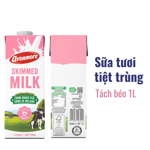 Sữa tươi tiệt trùng tách béo Avonmore 1L - Cty CP TM TAG Milk #