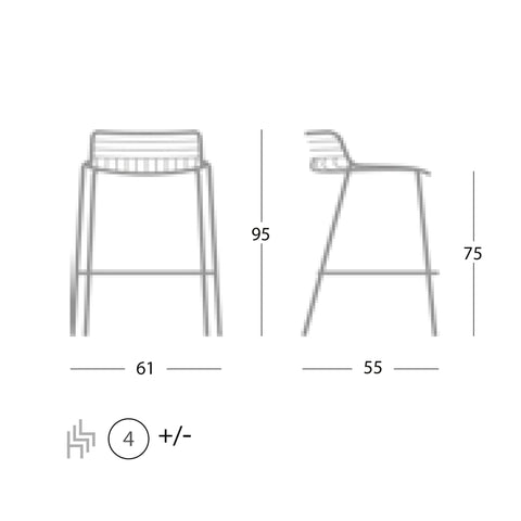 Ghế bar ngoài trời, ghế quầy bar ngoài trời To-be